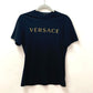 VERSACE Logo Apparel Top, Short Sleeve Cotton T-Shirt, Black, Women's