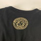 VERSACE Logo Apparel Top, Short Sleeve Cotton T-Shirt, Black, Women's
