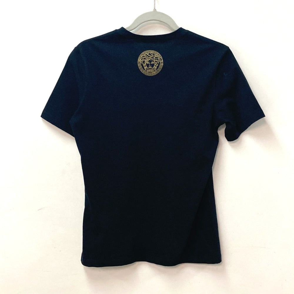 VERSACE Logo Apparel Top, Short Sleeve Cotton T-Shirt, Black, Women's