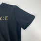 VERSACE Logo Apparel Top, Short Sleeve Cotton T-Shirt, Black, Women's