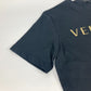 VERSACE Logo Apparel Top, Short Sleeve Cotton T-Shirt, Black, Women's