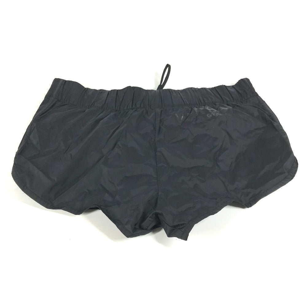 VERSACE Men's Black Nylon Swim Shorts with Logo Print