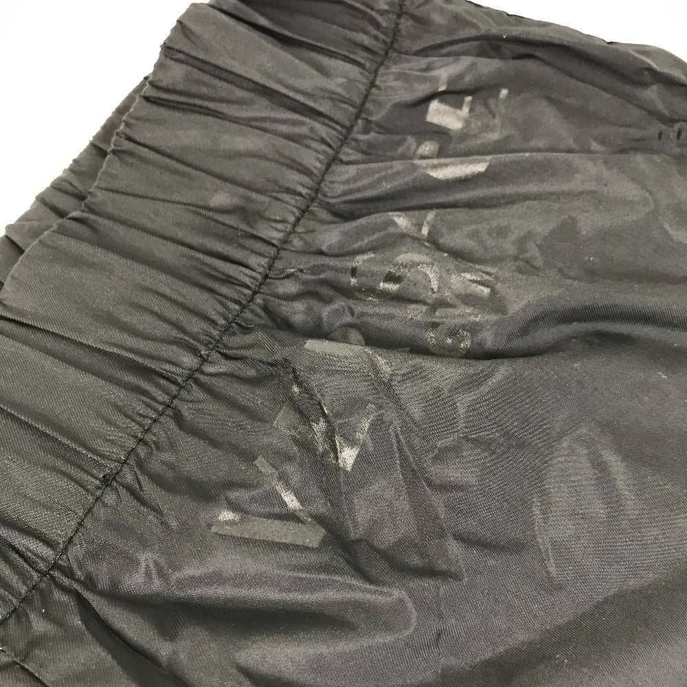 VERSACE Men's Black Nylon Swim Shorts with Logo Print