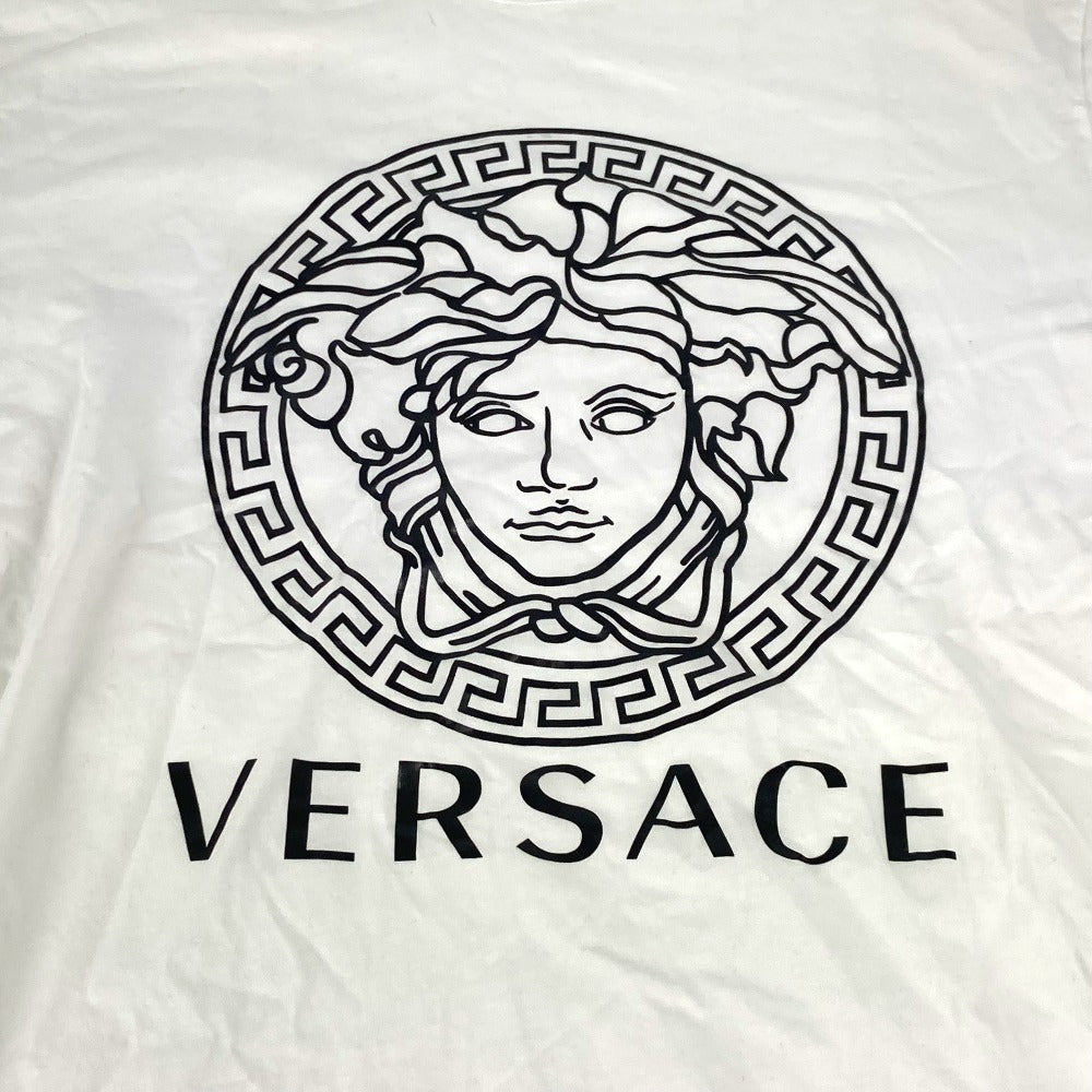 VERSACE メデューサ ロゴ アパレル 半袖 トップス バイカラー 半袖Ｔシャツ コットン メンズ ホワイト