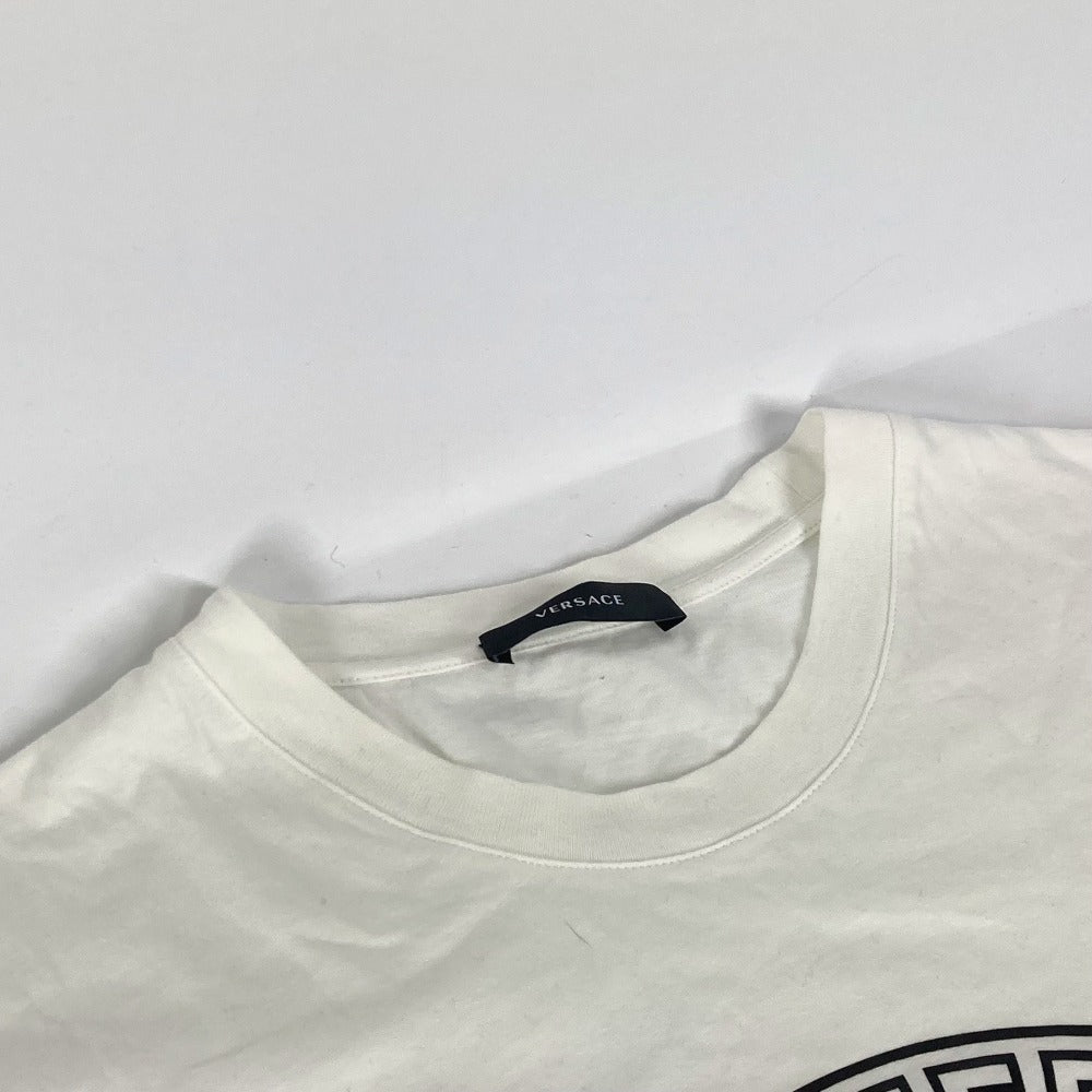 VERSACE メデューサ ロゴ アパレル 半袖 トップス バイカラー 半袖Ｔシャツ コットン メンズ ホワイト