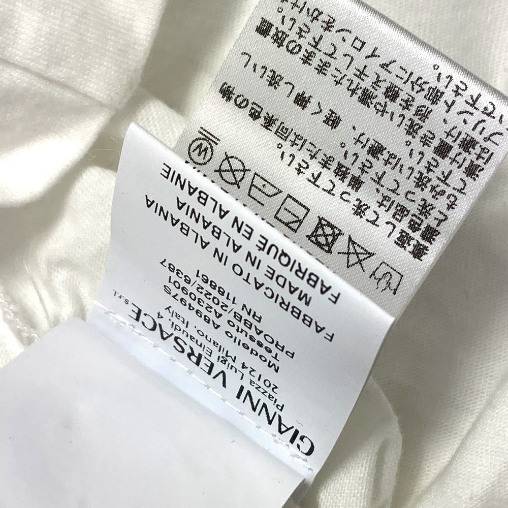 VERSACE メデューサ ロゴ アパレル 半袖 トップス バイカラー 半袖Ｔシャツ コットン メンズ ホワイト