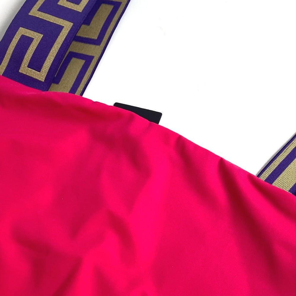 VERSACE Logo Swimwear, Greca, Women's Nylon Swimsuit, Pink