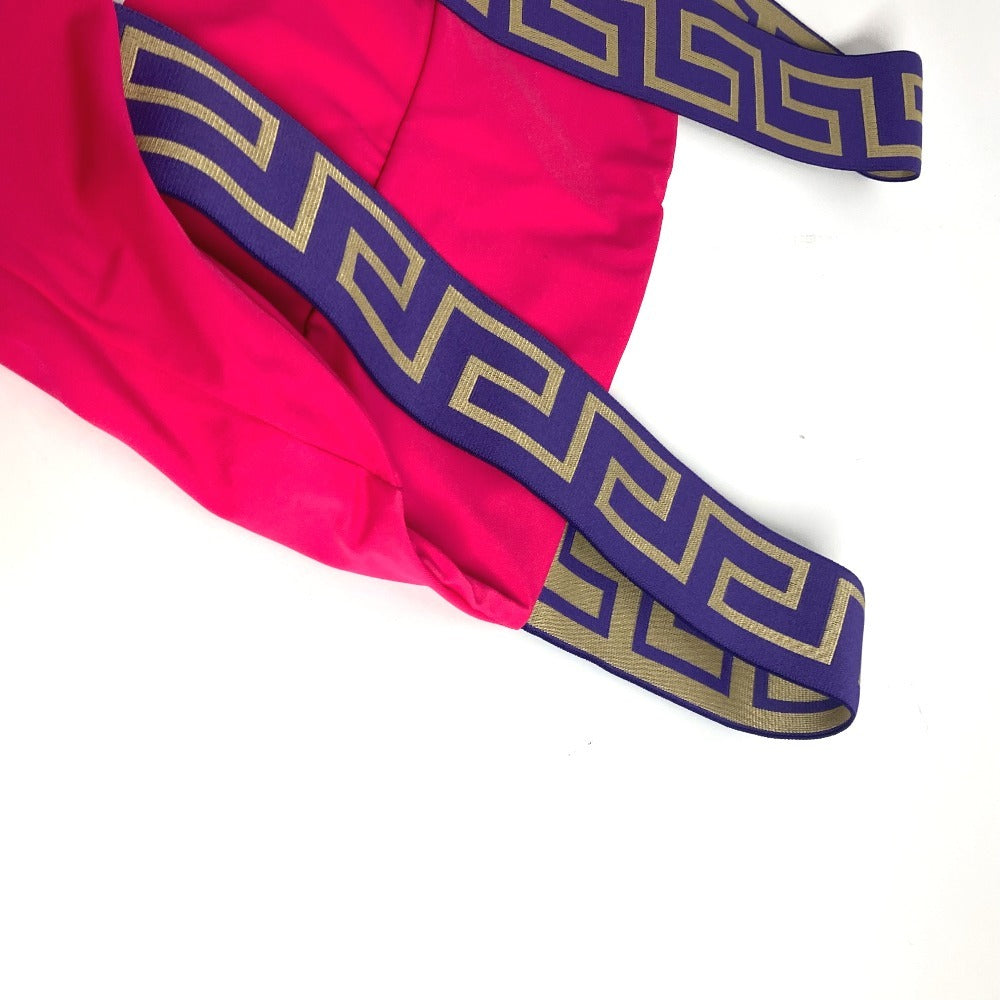 VERSACE Logo Swimwear, Greca, Women's Nylon Swimsuit, Pink