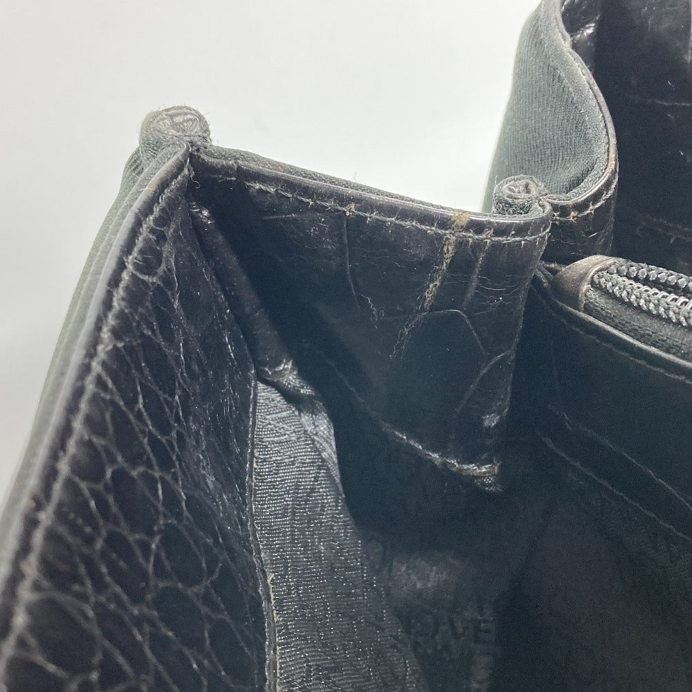 VERSACE ヴィンテージ メデューサ 肩掛け ショルダーバッグ カバン トートバッグ キャンバス/レザー レディース ブラック
