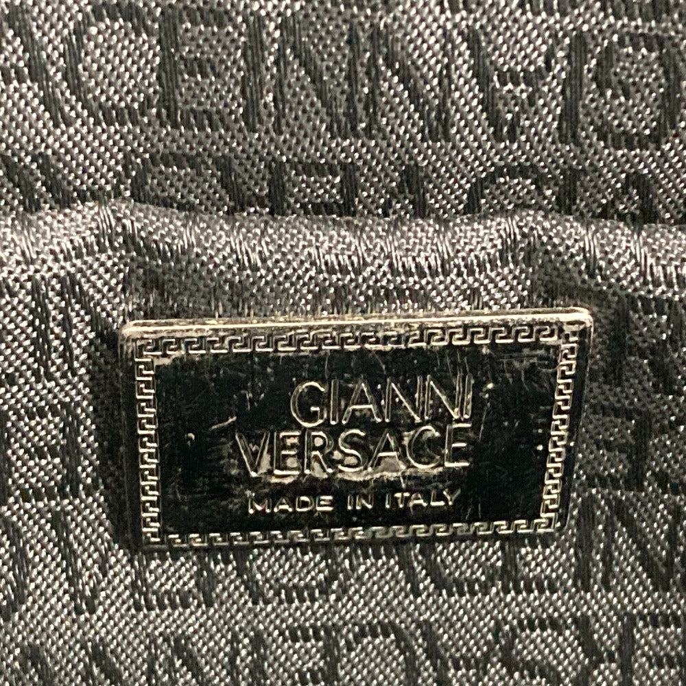 VERSACE ヴィンテージ メデューサ 肩掛け ショルダーバッグ カバン トートバッグ キャンバス/レザー レディース ブラック