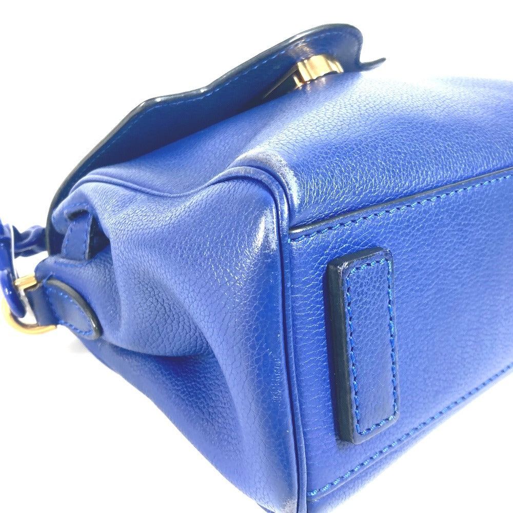 VERSACE メデューサ ロゴ 2WAY チェーン ショルダーバッグ 肩掛け ハンドバッグ レザー レディース ブルー