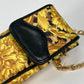 VERSACE ポシェット カバン ヴィンテージ レオパード 豹柄 ヒョウ チェーン 携帯ケース ショルダーバッグ PVC/レザー レディース イエロー