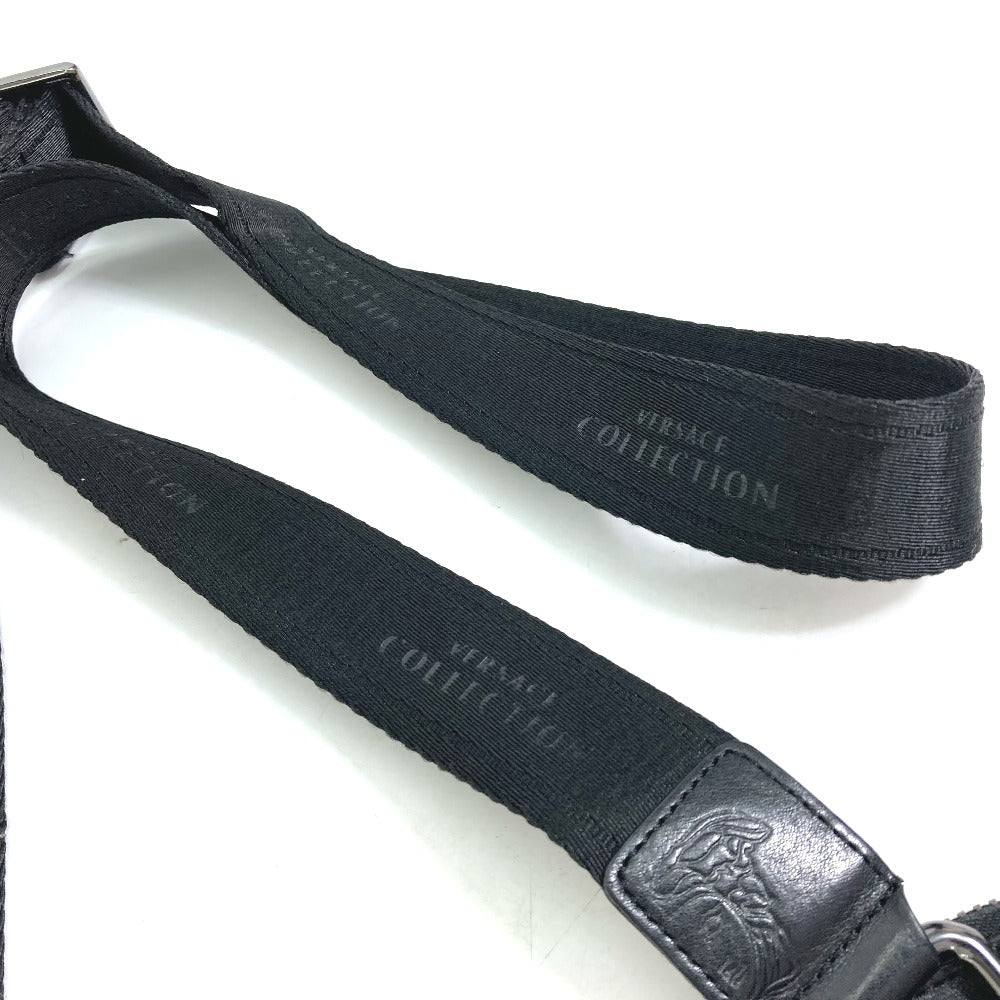 VERSACE Medusa Crossbody Shoulder Bag in Black Leather