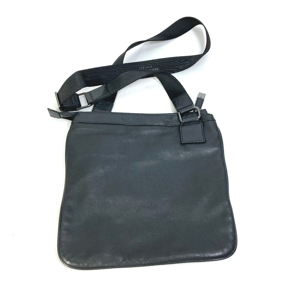 VERSACE Medusa Crossbody Shoulder Bag in Black Leather