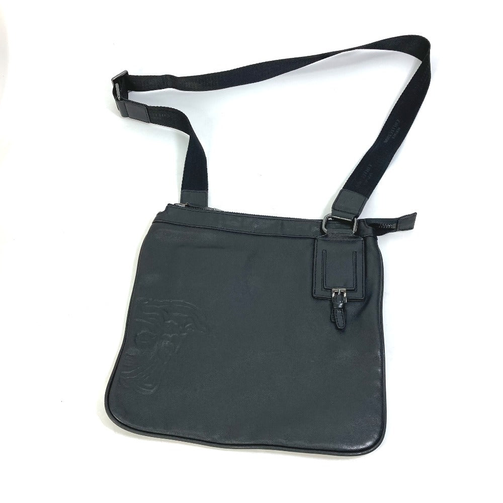 VERSACE Medusa Crossbody Shoulder Bag in Black Leather