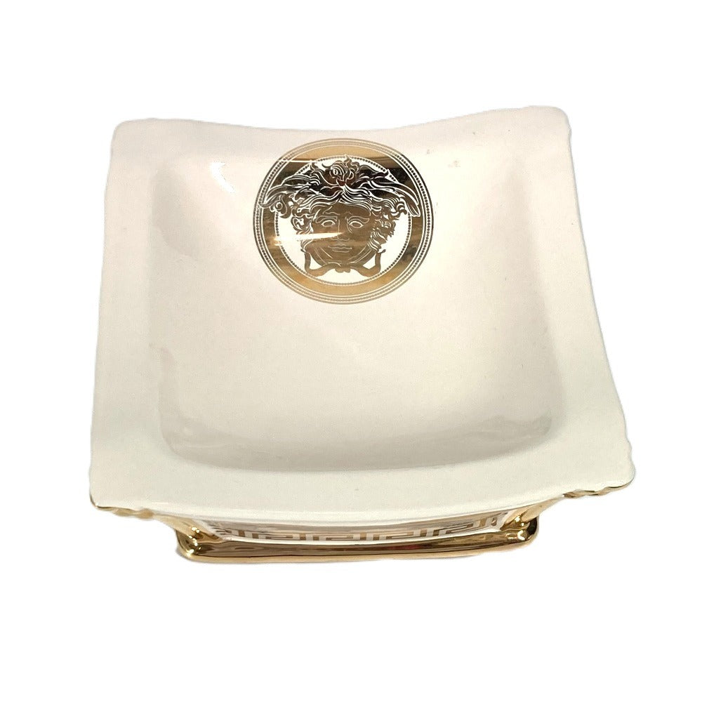 VERSACE Ahura Ahura medusa logo Ashtray ashtray Pottery BeigeBased/Gold Used