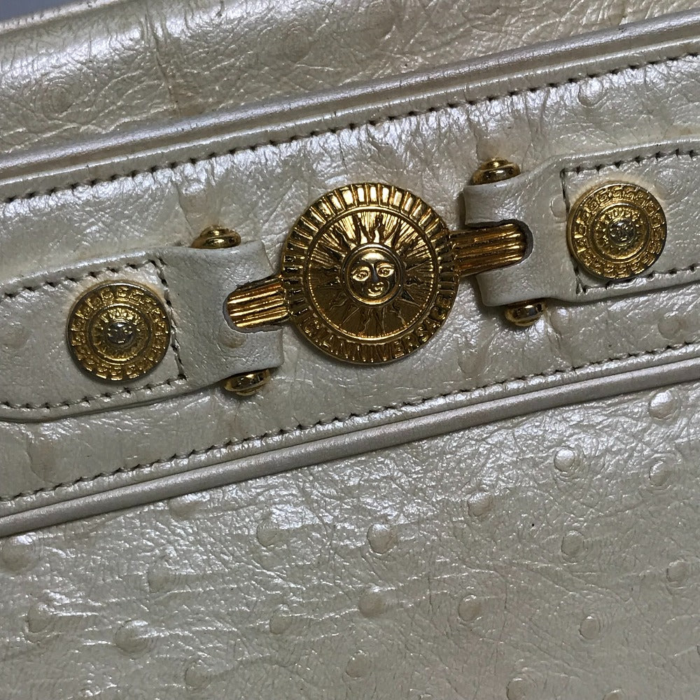 VERSACE サンバースト カバン 型押し ショルダーバッグ レザー レディース ベージュ