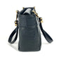 VERSACE Vintage Sunburst Shoulder Tote Bag, Leather, Women's, Black