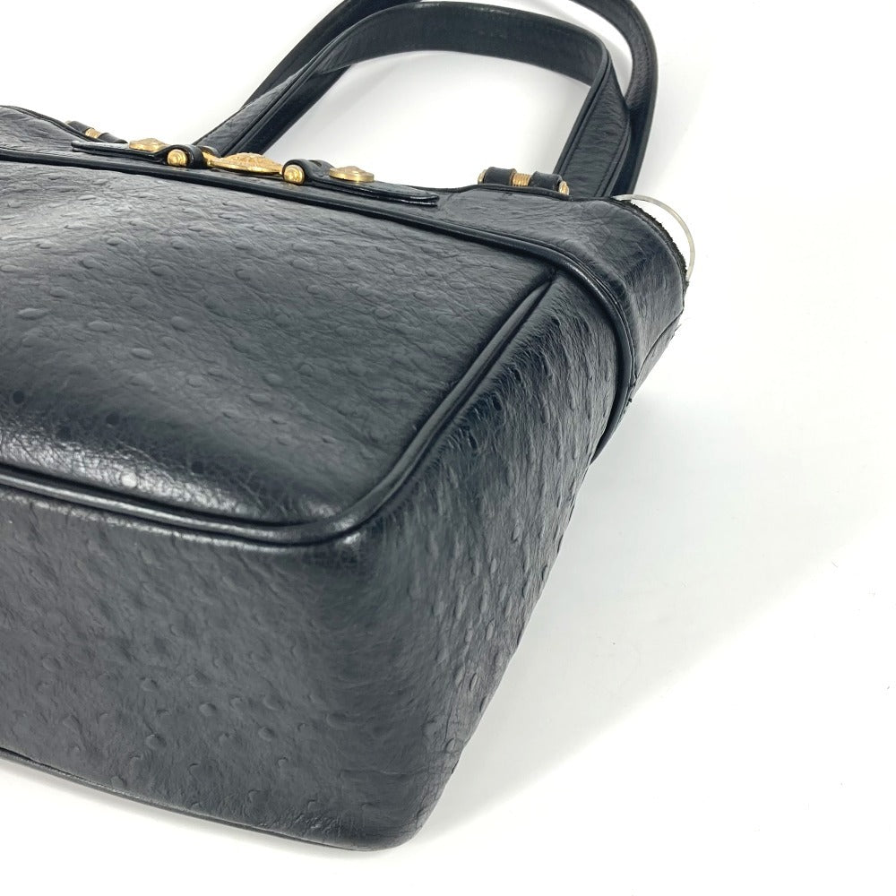 VERSACE Vintage Sunburst Shoulder Tote Bag, Leather, Women's, Black