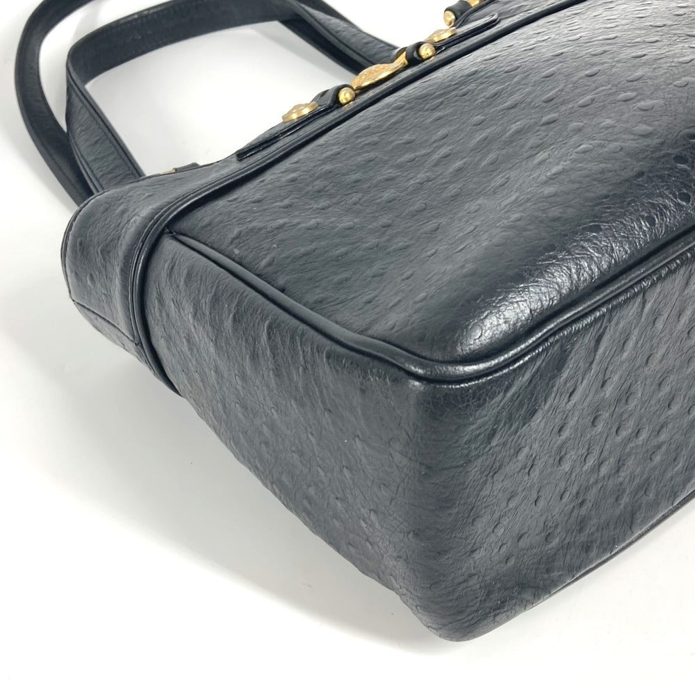 VERSACE Vintage Sunburst Shoulder Tote Bag, Leather, Women's, Black