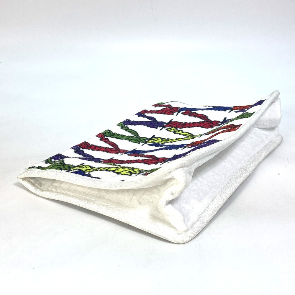 VERSACE Virtus Logo Pouch Clutch Bag, Pile, Women's, White