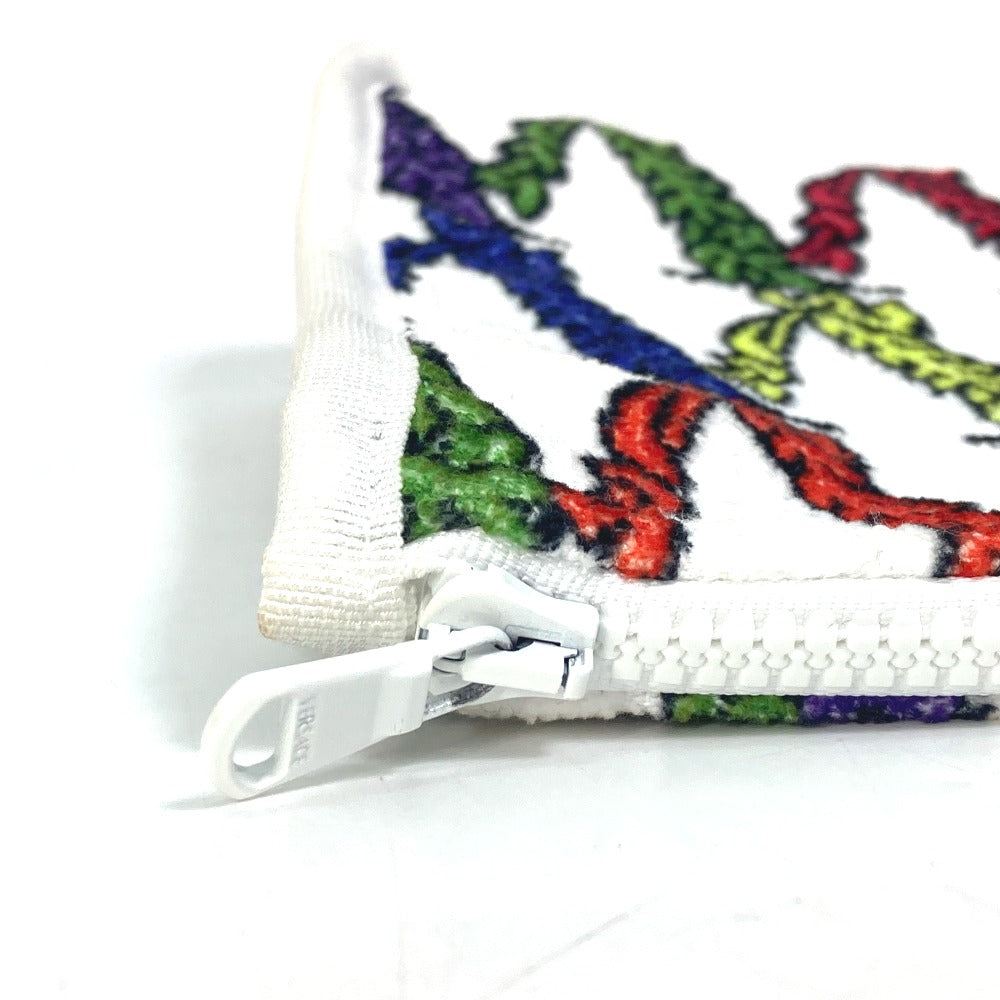 VERSACE Virtus Logo Pouch Clutch Bag, Pile, Women's, White