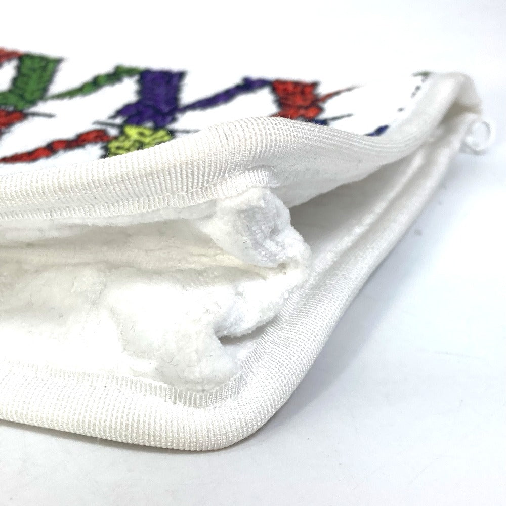 VERSACE Virtus Logo Pouch Clutch Bag, Pile, Women's, White