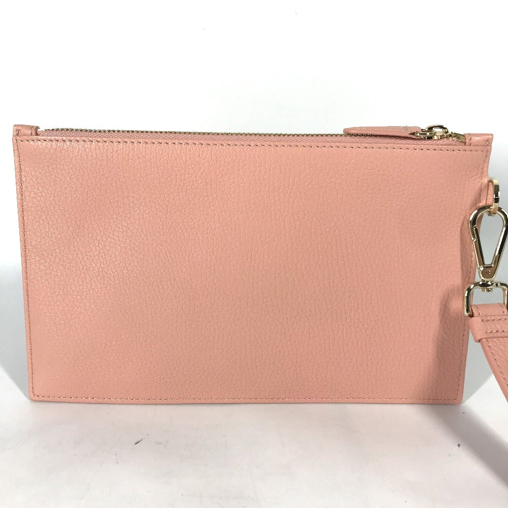 VERSACE Medusa Clutch Bag with Strap, Leather, Pink, Women's