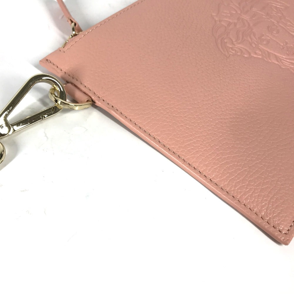 VERSACE Medusa Clutch Bag with Strap, Leather, Pink, Women's
