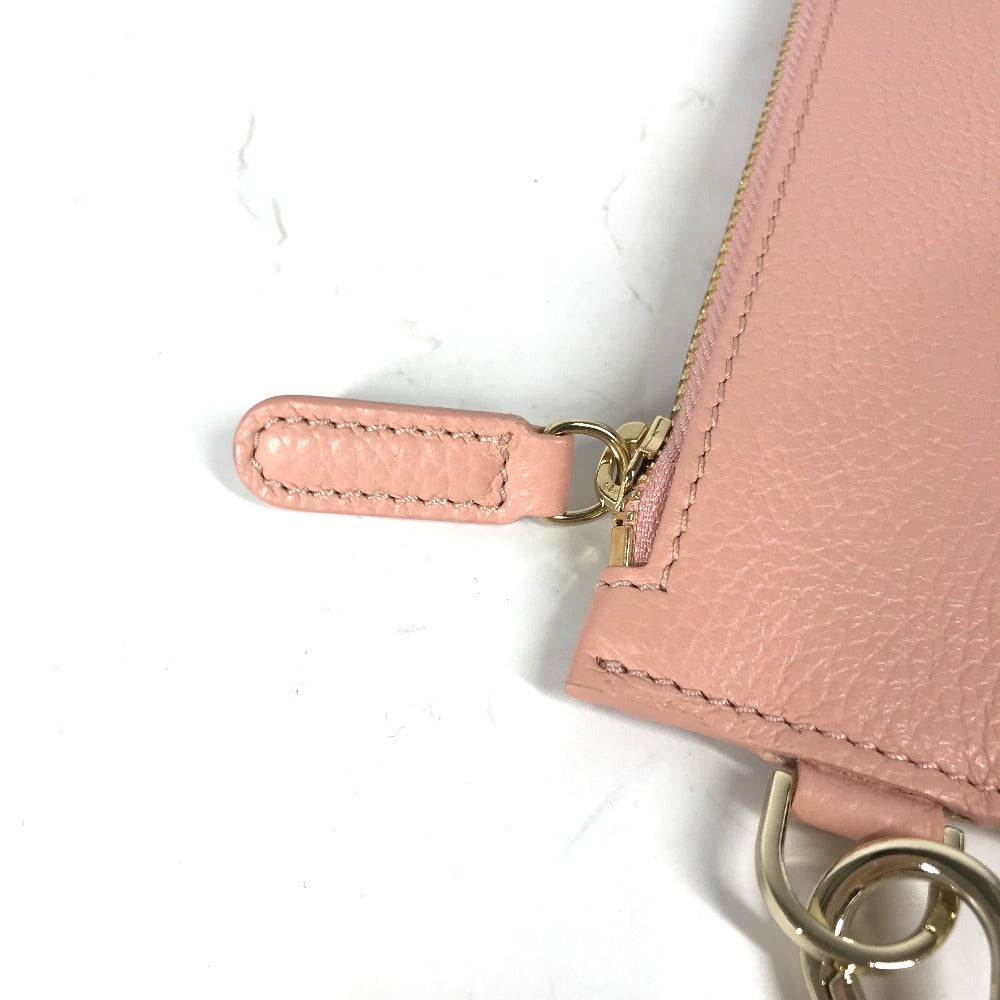 VERSACE Medusa Clutch Bag with Strap, Leather, Pink, Women's