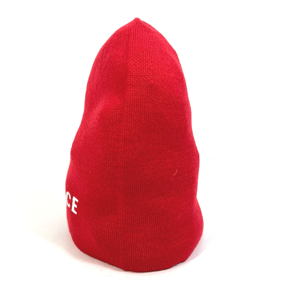 VERSACE Beanie, Knit Cap, Two-Tone Wool Knit Hat, Unisex, Red