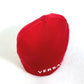 VERSACE Beanie, Knit Cap, Two-Tone Wool Knit Hat, Unisex, Red