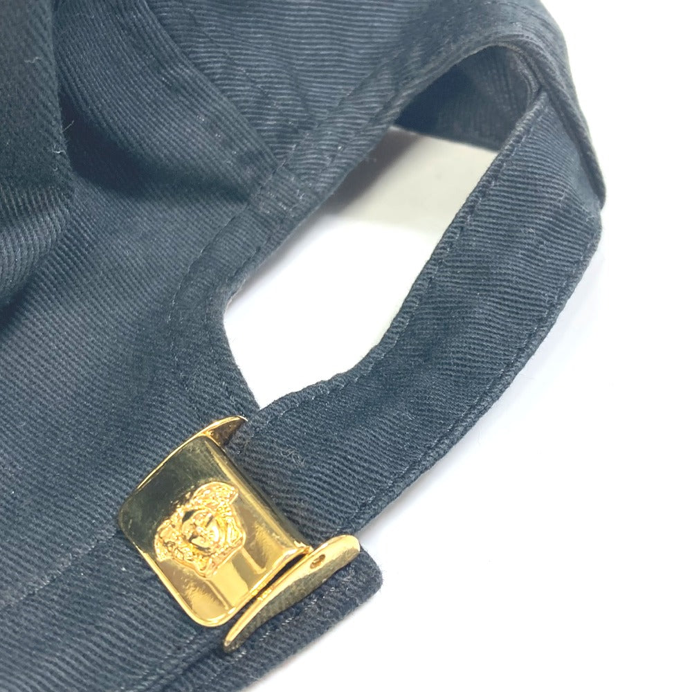 VERSACE Men's Black Cotton Baseball Cap with Rainbow Logo Embroidery