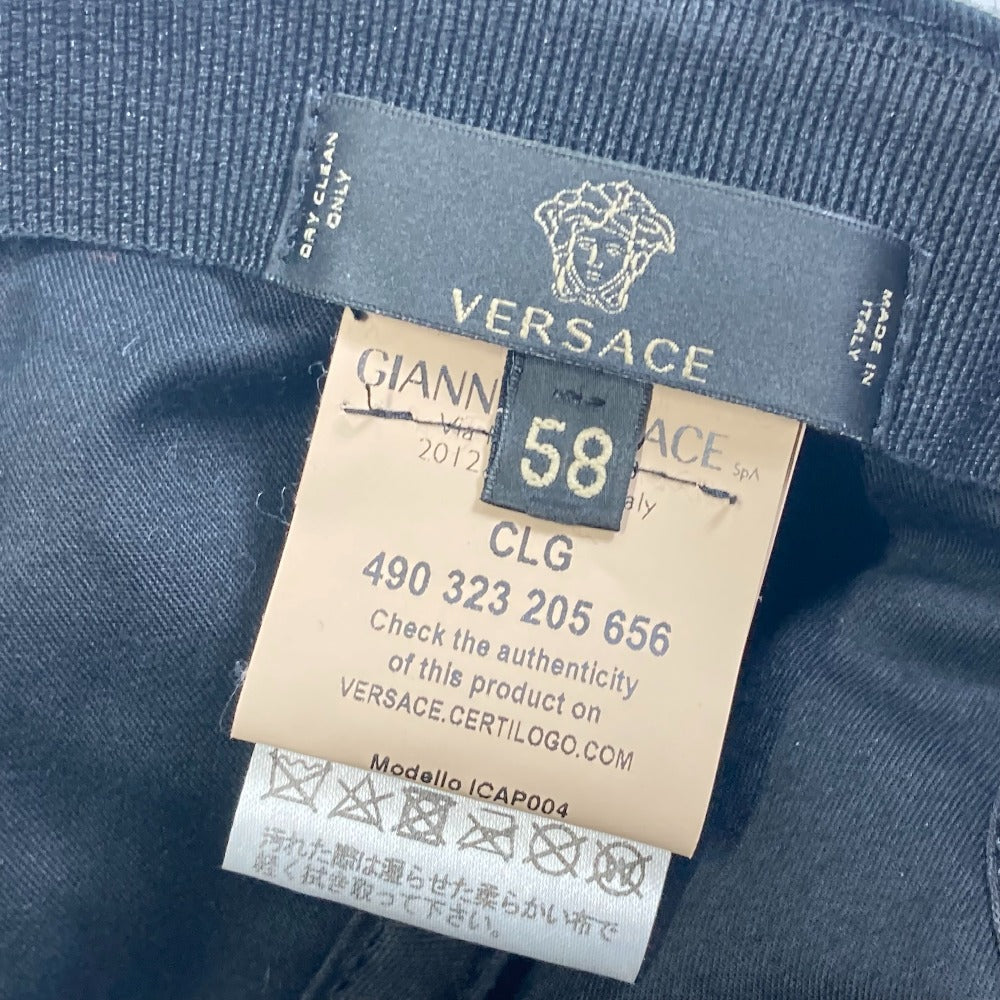 VERSACE Men's Black Cotton Baseball Cap with Rainbow Logo Embroidery