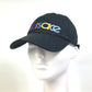 VERSACE Men's Black Cotton Baseball Cap with Rainbow Logo Embroidery