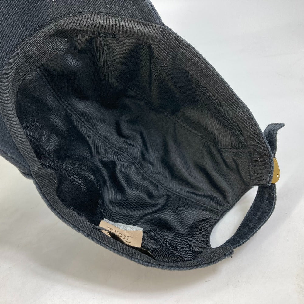 VERSACE Two-Tone Logo Baseball Cap, Cotton, Women's, Black