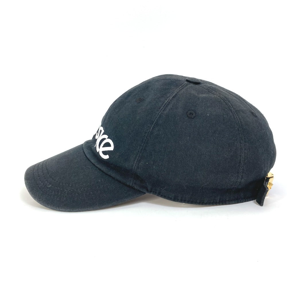 VERSACE Two-Tone Logo Baseball Cap, Cotton, Women's, Black