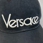 VERSACE Two-Tone Logo Baseball Cap, Cotton, Women's, Black