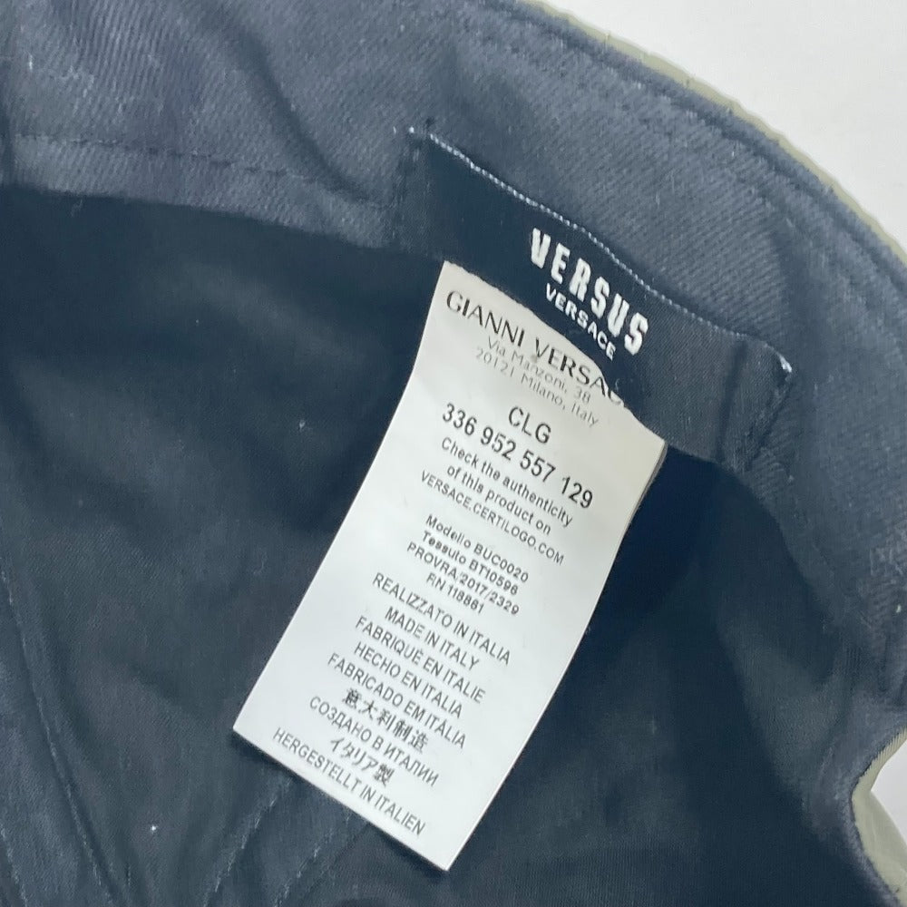 VERSUS ロゴ 帽子 キャップ帽 ベースボール キャップ ポリエステル メンズ カーキ