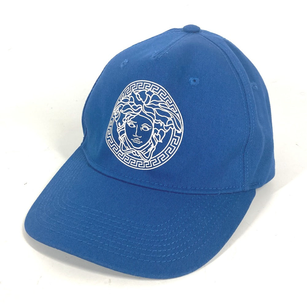 VERSACE バイカラー ロゴ メデューサ 帽子 キャップ帽 ベースボール キャップ コットン ユニセックス ブルー