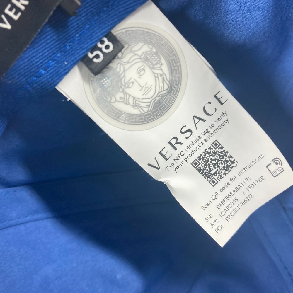 VERSACE バイカラー ロゴ メデューサ 帽子 キャップ帽 ベースボール キャップ コットン ユニセックス ブルー