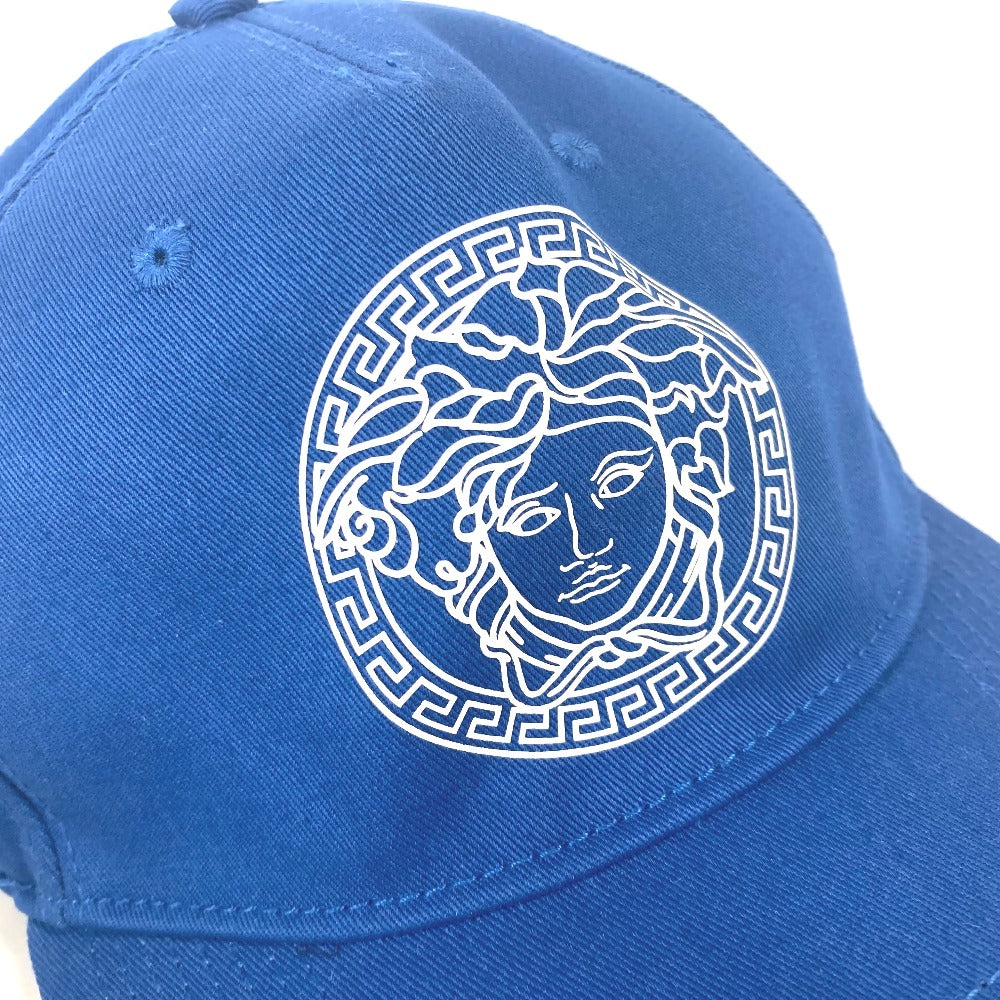 VERSACE バイカラー ロゴ メデューサ 帽子 キャップ帽 ベースボール キャップ コットン ユニセックス ブルー