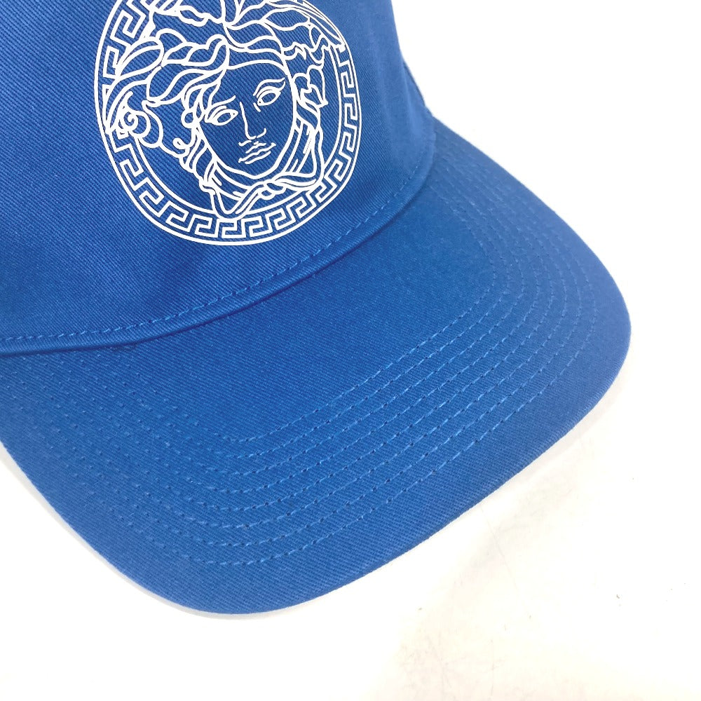 VERSACE バイカラー ロゴ メデューサ 帽子 キャップ帽 ベースボール キャップ コットン ユニセックス ブルー