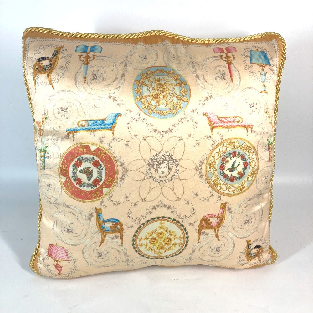 VERSACE Medusa Pillow, Interior Decor, Furniture, Cushion, Polyester, Unisex, Light Orange