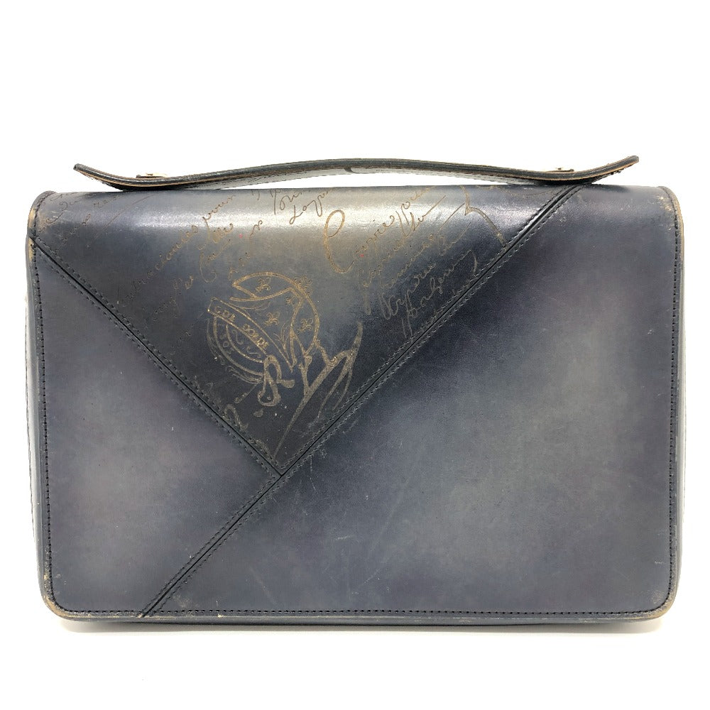 Berluti カリグラフィ イタウバワイド トラベルウォレット 長財布 財布 ウォレット 長財布 レザー メンズ ブラック
