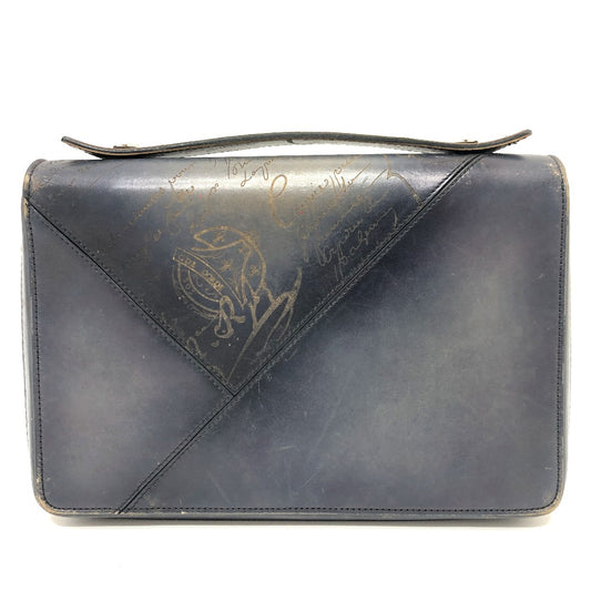 Berluti カリグラフィ イタウバワイド トラベルウォレット 長財布 財布 ウォレット 長財布 レザー メンズ ブラック