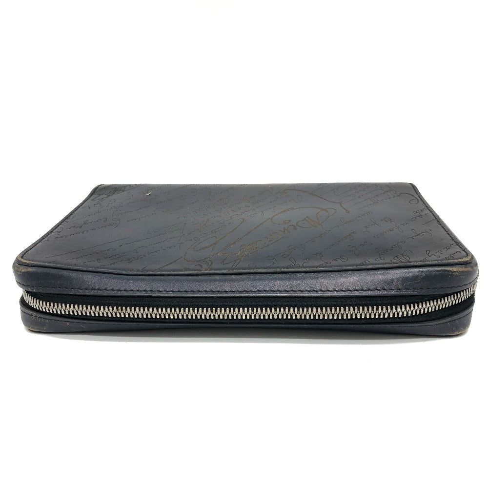 Berluti カリグラフィ イタウバワイド トラベルウォレット 長財布 財布 ウォレット 長財布 レザー メンズ ブラック