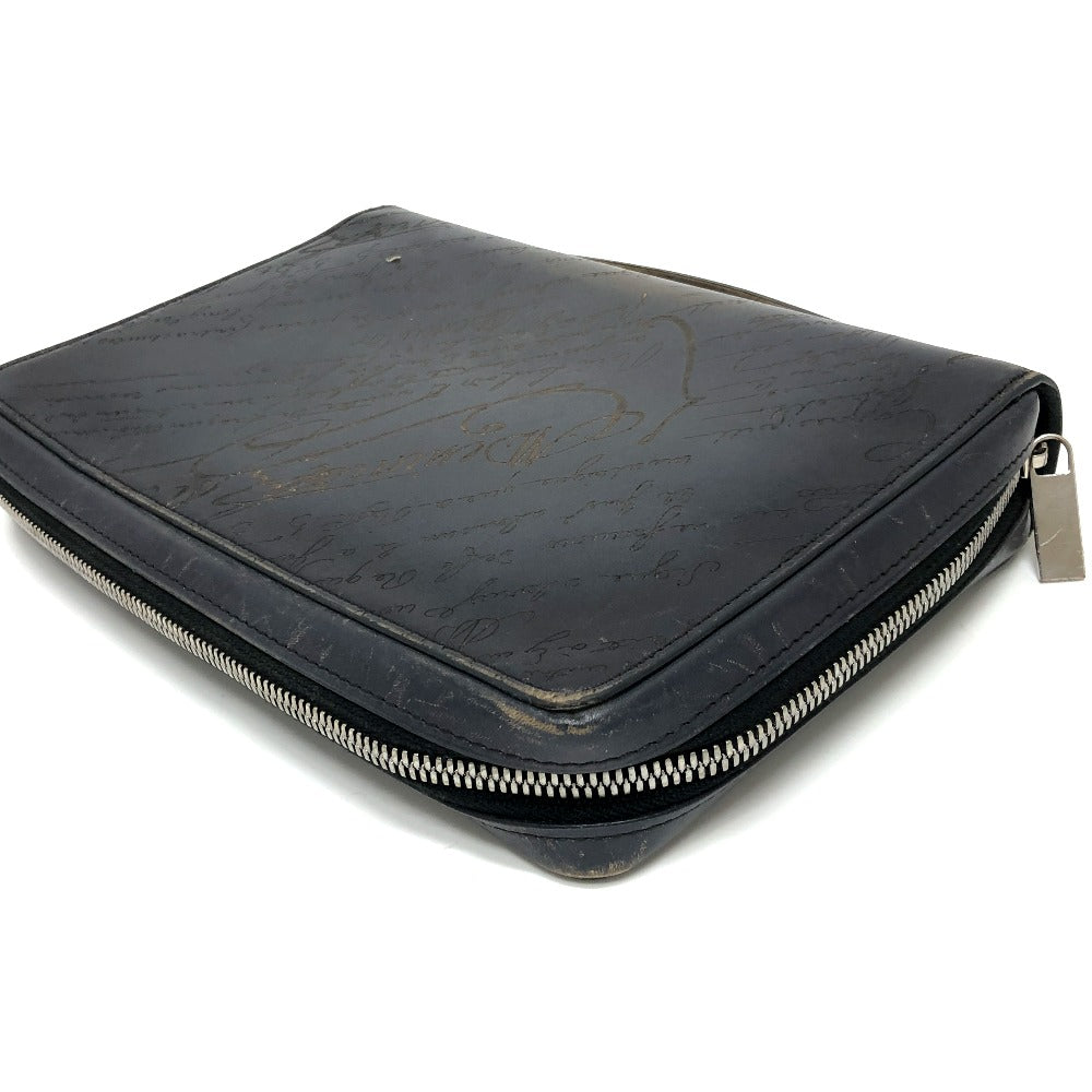 Berluti カリグラフィ イタウバワイド トラベルウォレット 長財布 財布 ウォレット 長財布 レザー メンズ ブラック