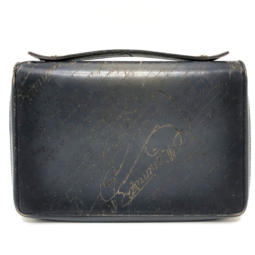 Berluti カリグラフィ イタウバワイド トラベルウォレット 長財布 財布 ウォレット 長財布 レザー メンズ ブラック
