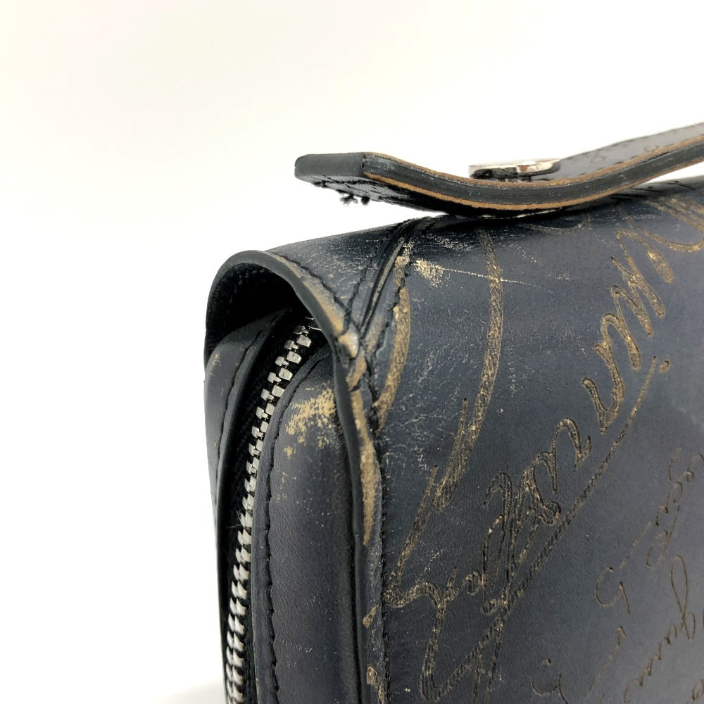 Berluti カリグラフィ イタウバワイド トラベルウォレット 長財布 財布 ウォレット 長財布 レザー メンズ ブラック